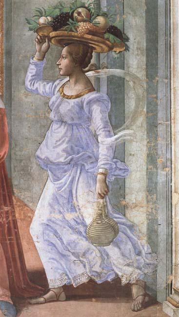 Domenicho Ghirlandaio Detail of Geburt Johannes des Taufers oil painting image